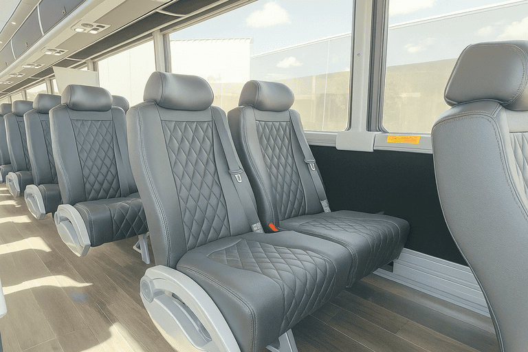 interior of Santa Cruz Charter Bus charter bus