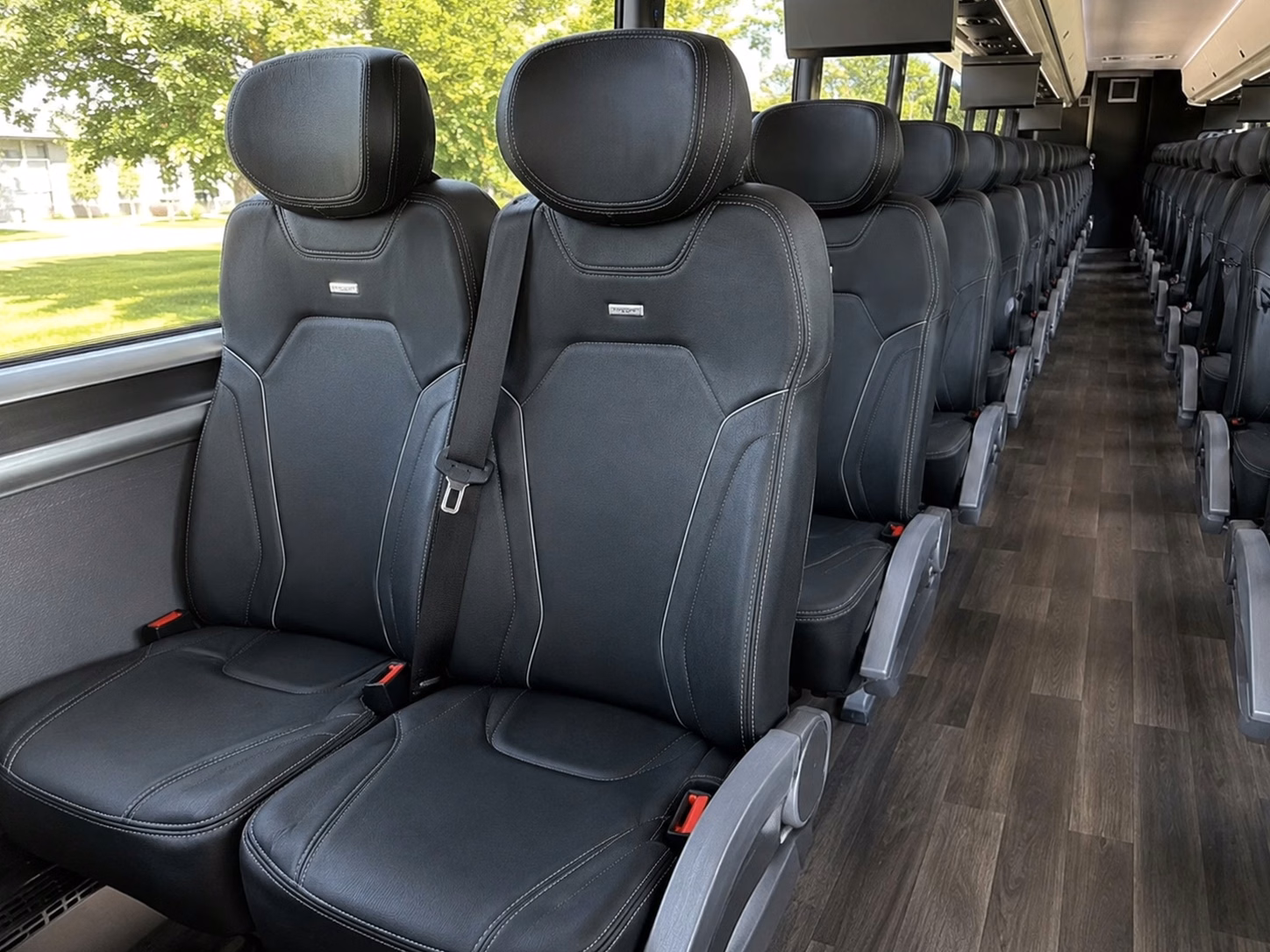 56 passenger charter bus inside